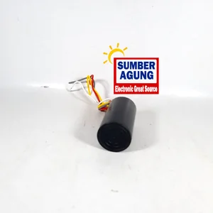 Antel Kapasitor Mesin Cuci 12+6 12Uf 6Uf 4 Kabel Capasitor Tabung Bodi Hitam Plus Kabel 5 Kabel 