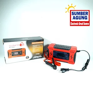 Sunpro Charger Aki 6A SU1206X Charger Aki Portable SP-1206X Cas Aki 12V 6A Dengan LCD Indikator Smart