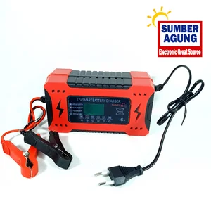 Sunpro Charger Aki 6A SU1206X Charger Aki Portable SP-1206X Cas Aki 12V 6A Dengan LCD Indikator Smart
