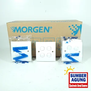 Morgen Saklar Empat Tanam Putih Kecil MG8884 Morgen MG 8884 4gang SNI 10 A Inbow IB Tanam Dalam Tembok Modern