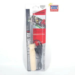 Sinseki Solder Kayu Biasa 40W Solder Listrik Gagang Kayu Plastik Daya 40Watt