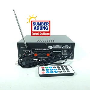 Fleco ampifier F198B / F198A Power Amplifier AC DC Bluetooth USB FM SD Mp3 Karaoke Reverberation Power Amplifier Bluetooth