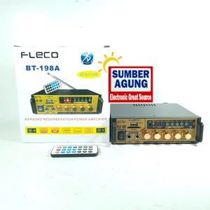 Fleco ampifier F198B / F198A Power Amplifier AC DC Bluetooth USB FM SD Mp3 Karaoke Reverberation Power Amplifier Bluetooth