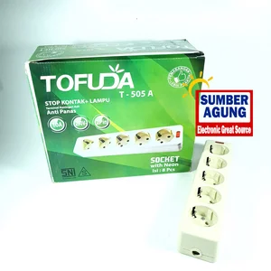 Tofuda SCU5T Stop Kontak Arde Lubang5 505A Stop Kontak Terminal Kuningan 5 Lubang