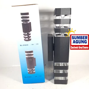 Brilliant Lampu Dinding Outdoor Teras Minimalis 2sisi 3garis 5193/2 Tahan Air Lampu Dua Arah Cahaya