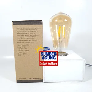 Wandi Lampu Filamen ST64 4W Lampu Filamen Warna Warm White E27 ST64