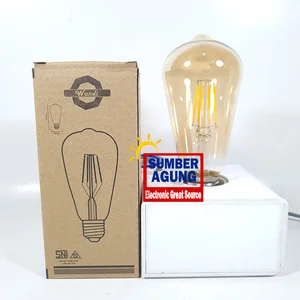 Wandi Lampu Filamen ST64 4W Lampu Filamen Warna Warm White E27 ST64