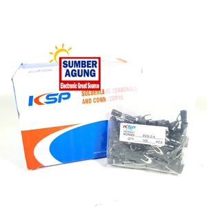Skun Garpu Merk KSP 2.5 mm Warna Hitam Skun Untuk Kabel Dengan Isolasi Warna Hitam