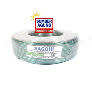 Sagohi Kabel Transparan 2x50 Panjang 100M Kabel Serabut Audio Transparan