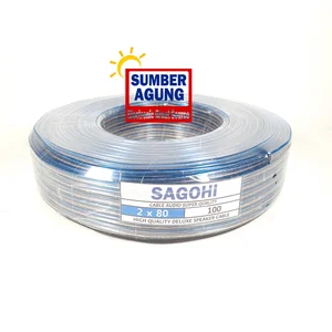 Sagohi Kabel Transparan 2x80 Panjang 100M Kabel Serabut Audio Transparan