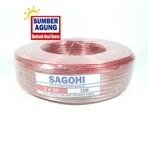 Sagohi Kabel Transparan 2x30 Panjang 100M Kabel Serabut Audio Transparan