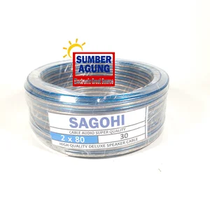 Sagohi Kabel Transparan 2x80 Panjang 30M Kabel Serabut Audio Transparan