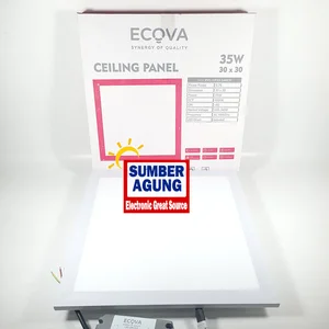 Lampu Downlight Ecova 35w 30x30 Square Lampu Panel Bentuk Kotak Tanam Cahaya Putih