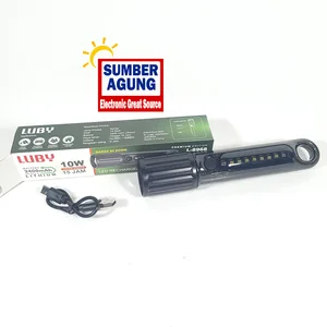 Luby Senter Tangan L8968 Senter Tangan Cas 10w Senter Zoom Cahaya Putih