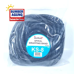 Spiral Wraping Band KS8 Warna Hitam Pelindung Kabel Ukuran 8 MM