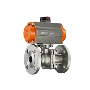 Ball Valve YNTO Stainless Steel Pneumatic Flanged 90° Quarter-Turn Ball Valve (Q641F) High-performance valve for fluid control systems