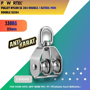Katrol Mini Double ( Mini Pulley Double Nylon ) Stainless Steel 304 Merek Powertec