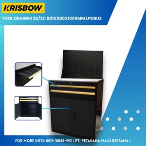 Kabinet Perkakas 2 laci ( Tool Drawer 2D/2C ) merek Krisbow ukuran 881x580x1000mm model LPDBU2
