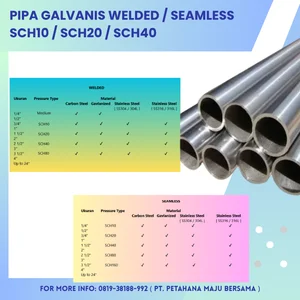 Pipa Galvanis Welded / Seamless Pressure Medium / SCH10 / SCH20 / SCH40 / SCH80