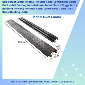 Kabel Duct Lantai Hitam / Penutup Kabel Lantai Floor Cable Duct Kabel Ducting Lantai ukuran Lebar 13cm x Tinggi 2cm x panjang 100 Cm / Penutup Kabel Lantai Floor Cable Duct Kabel Ducting Lantai