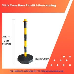 Stick Cone Base Plastik hitam kuning 