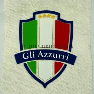 [Jasa Cetak Label] Silicone Transfer Timbul Logo Tim Bola International Italy