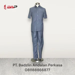 Seragam Safari Driver Security Lengan Panjang - Abu-Abu Hitam  Biru Gelap & Cokelat