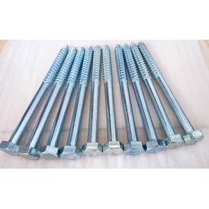Lag Bolt Desk Sekrup Besi Galvanis Putih 1/2" x 6"