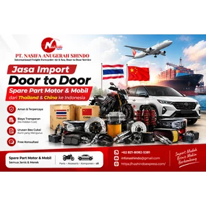 Jasa Freight Forwarder  Import Door to Door Spare Part Motor & Mobil dari Thailand & China ke Indonesia