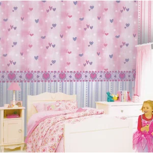 Wallpaper Dinding Kamar Tidur Motif Anak Ukuran 53Cm X 10M Per Roll 