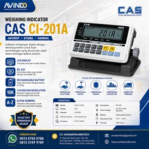 Indikator Timbangan CAS CI-201A untuk Load Cell Industri