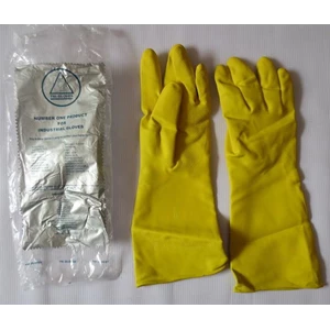 Chemical Latex Safety Gloves Yelow