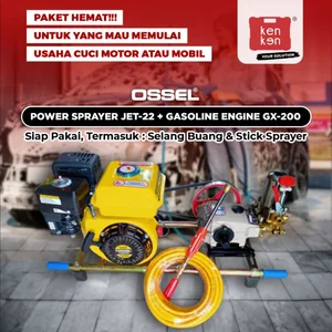 OSSEL Paket Power Sprayer Cuci Motor Mobil Steam Engine Bensin 6.5HP OSSEL GX200 OSSEL