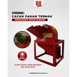 OSSEL Mesin Cacah Pakan Ternak OSSEL Mesin Pencacah Rumput Ranting Mini 220 Watt OSSEL
