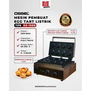 OSSEL Mesin Pembuat Kulit Pie OS-1066 Egg Tart Listrik Egg Tart Shell Machine Pembuat Kue Tart Telur Listrik Wajan Kulit Pie