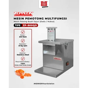 ZEPPELIN Mesin Potong Buah Sayur Dadu ZP-860QD Alat Pemotong Sayuran Buah Kubus Elektrik Listrik 