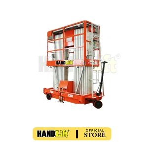 Tangga Elektrik - Tangga Hidrolik HAND LIFT Aluminium Platform Work Double Mast 