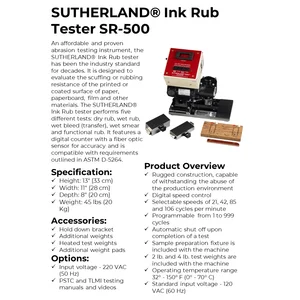 Penguji Gosok Tinta SUTHERLAND® SR-500 / SUTHERLAND® Ink Rub Tester SR-500