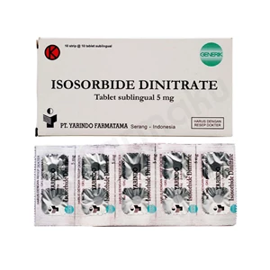 Isosorbide dinitrate 5 mg box 100's