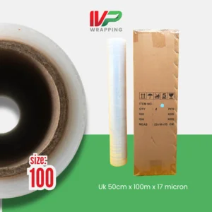 Plastik wrapping UK 50CM x 100M X 17MICRON 