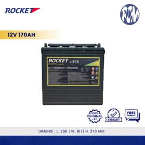 Battery Aki Electric Vehicle ROCKET L-875 Baterai Golf Cart 8V 170Ah