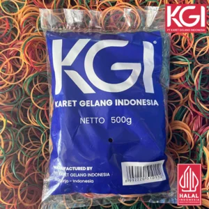 KARET GELANG PENTIL LUBANG BESAR ISI 500 GR - WARNA MERAH HIJAU KUNING DAN MIX