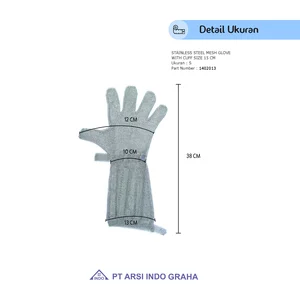 STAINLESS STEEL MESH GLOVE WITH CUFF