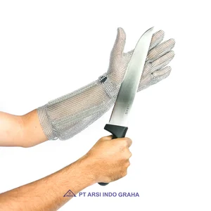 STAINLESS STEEL MESH GLOVE WITH CUFF
