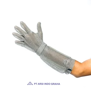 STAINLESS STEEL MESH GLOVE WITH CUFF