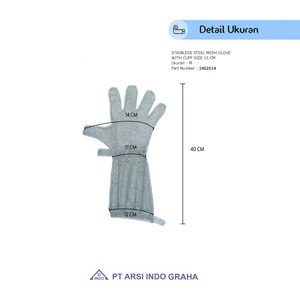 STAINLESS STEEL MESH GLOVE WITH CUFF