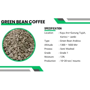 Biji Kopi Arabika Grade 1 - Kerinci Jambi - Semi Washed