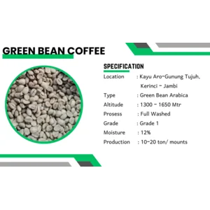 Biji Kopi Arabika Grade 1 - Kerinci Jambi - Full Washed
