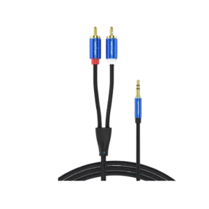 Kabel Jack Audio Vention RCA Audio to 3.5 mm Stereo Braided BCP Blue 0.5 Meter