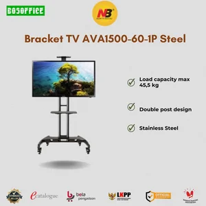 Bracket TV North Bayou AVA1500-60-1P Steel TV Stand Dengan Roda